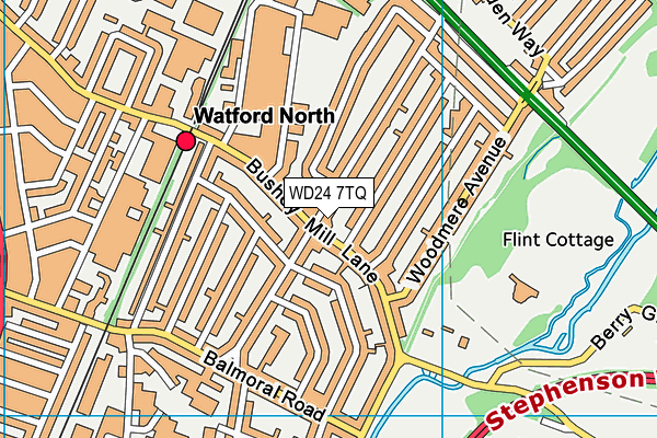 WD24 7TQ map - OS VectorMap District (Ordnance Survey)