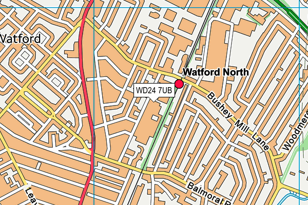 WD24 7UB map - OS VectorMap District (Ordnance Survey)