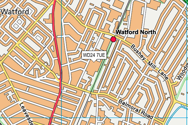 WD24 7UE map - OS VectorMap District (Ordnance Survey)