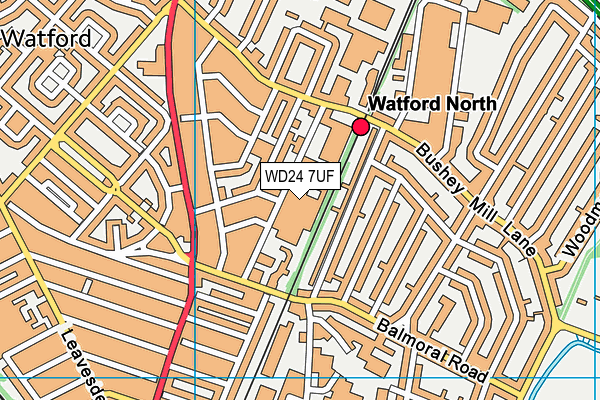 WD24 7UF map - OS VectorMap District (Ordnance Survey)