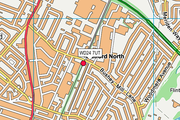 WD24 7UT map - OS VectorMap District (Ordnance Survey)