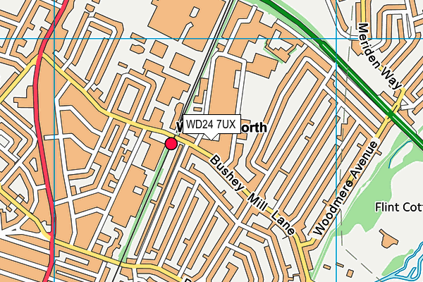 WD24 7UX map - OS VectorMap District (Ordnance Survey)