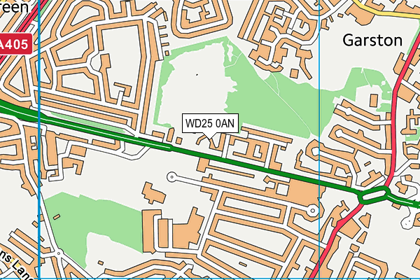 WD25 0AN map - OS VectorMap District (Ordnance Survey)