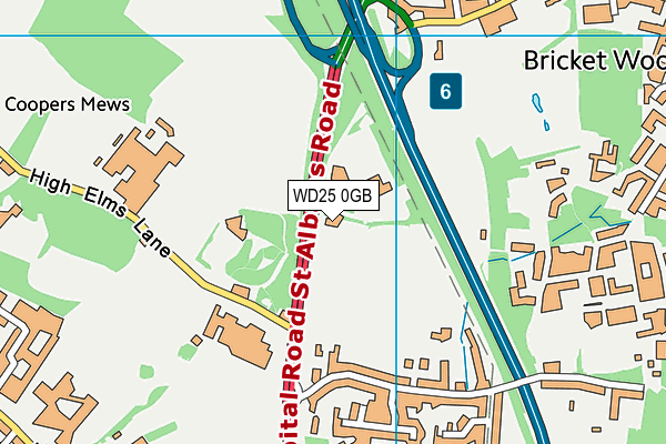 Penfold Park Golf Course (Closed) map (WD25 0GB) - OS VectorMap District (Ordnance Survey)