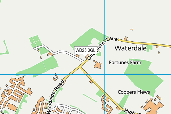 WD25 0GL map - OS VectorMap District (Ordnance Survey)