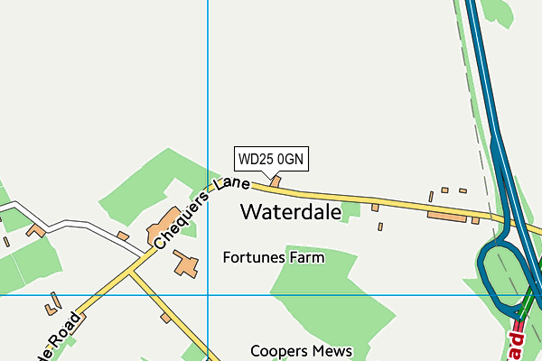 WD25 0GN map - OS VectorMap District (Ordnance Survey)