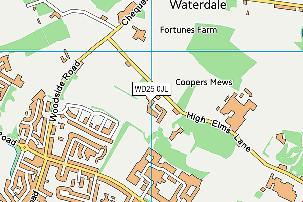 WD25 0JL map - OS VectorMap District (Ordnance Survey)