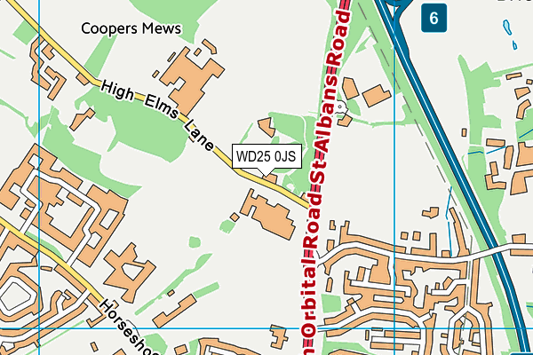 WD25 0JS map - OS VectorMap District (Ordnance Survey)