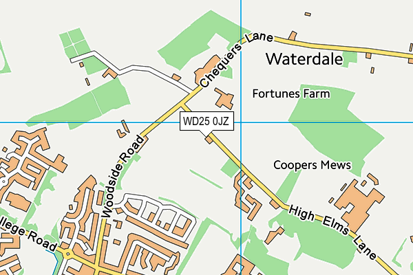 WD25 0JZ map - OS VectorMap District (Ordnance Survey)