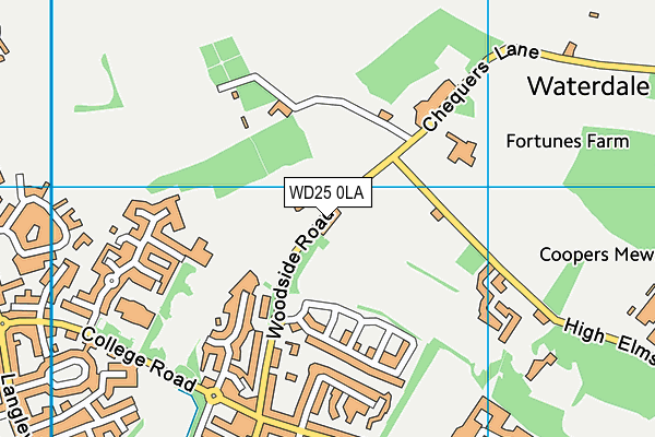 WD25 0LA map - OS VectorMap District (Ordnance Survey)