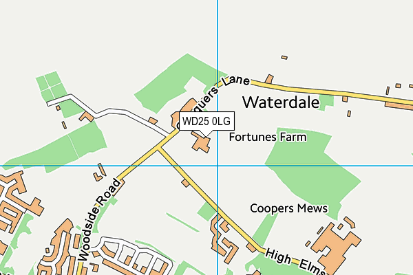 WD25 0LG map - OS VectorMap District (Ordnance Survey)