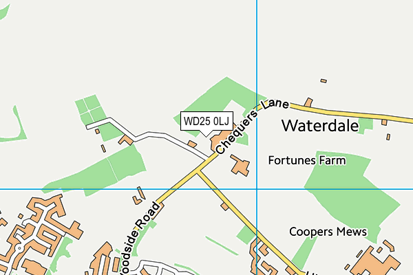 WD25 0LJ map - OS VectorMap District (Ordnance Survey)