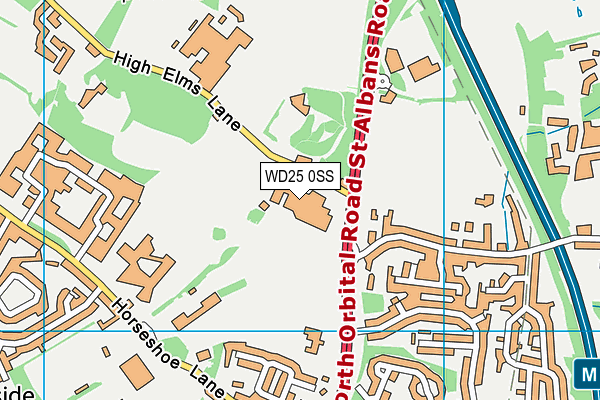 Saint Michael's Catholic High School map (WD25 0SS) - OS VectorMap District (Ordnance Survey)