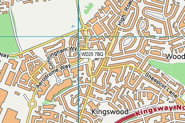 WD25 7BQ map - OS VectorMap District (Ordnance Survey)