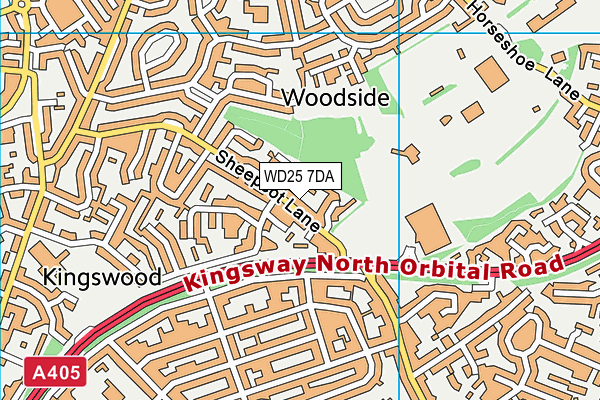WD25 7DA map - OS VectorMap District (Ordnance Survey)