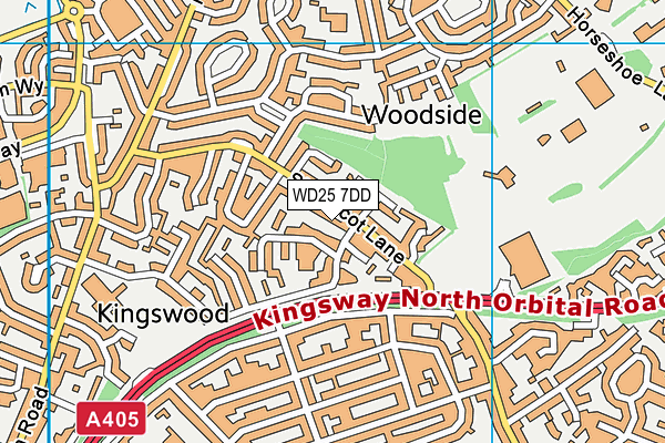 WD25 7DD map - OS VectorMap District (Ordnance Survey)
