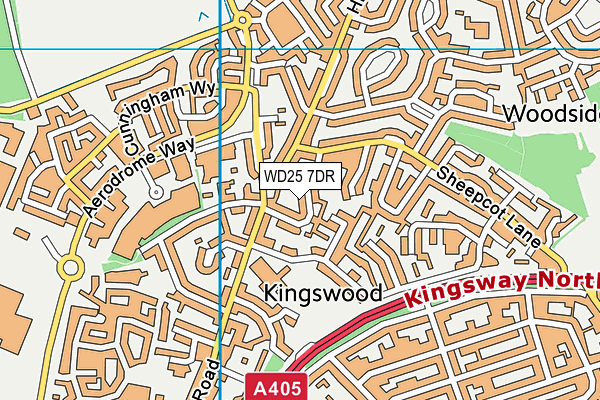 WD25 7DR map - OS VectorMap District (Ordnance Survey)