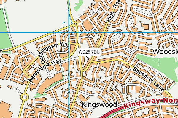 WD25 7DU map - OS VectorMap District (Ordnance Survey)