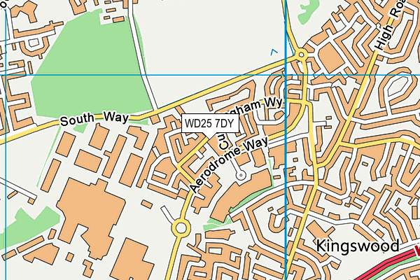 WD25 7DY map - OS VectorMap District (Ordnance Survey)