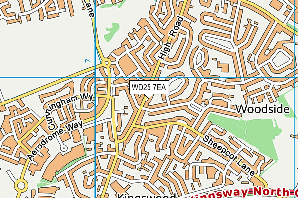 WD25 7EA map - OS VectorMap District (Ordnance Survey)