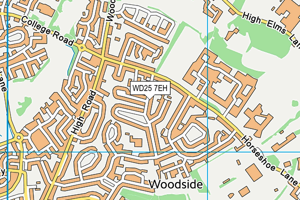 WD25 7EH map - OS VectorMap District (Ordnance Survey)