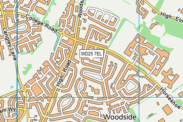 WD25 7EL map - OS VectorMap District (Ordnance Survey)