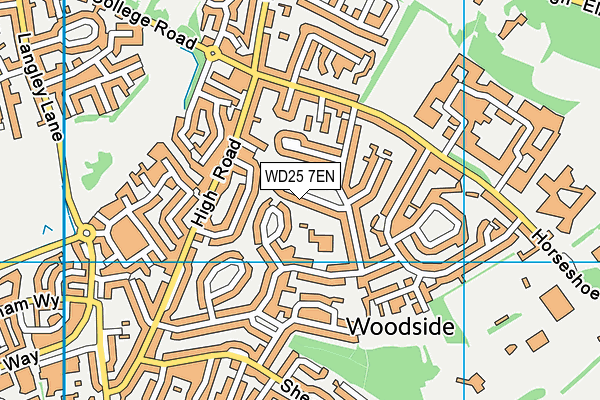 WD25 7EN map - OS VectorMap District (Ordnance Survey)