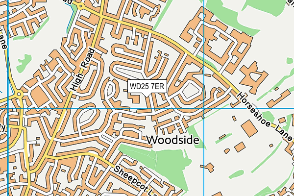WD25 7ER map - OS VectorMap District (Ordnance Survey)