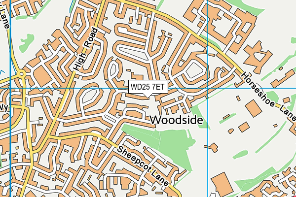 WD25 7ET map - OS VectorMap District (Ordnance Survey)