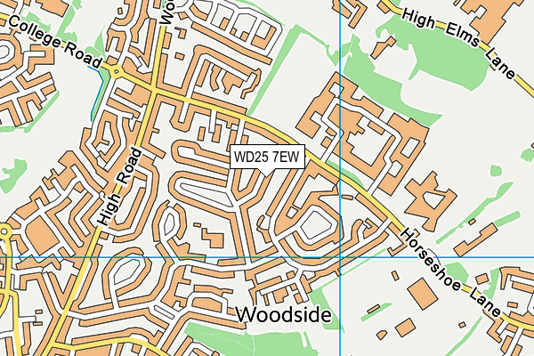 WD25 7EW map - OS VectorMap District (Ordnance Survey)