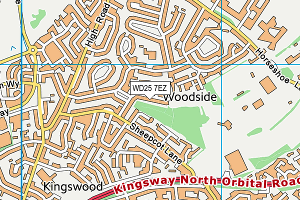 WD25 7EZ map - OS VectorMap District (Ordnance Survey)