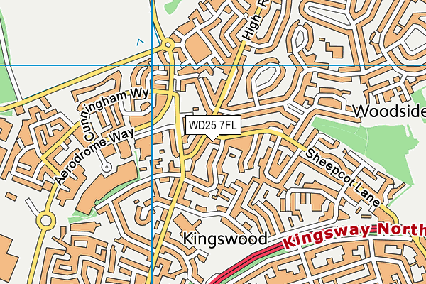 WD25 7FL map - OS VectorMap District (Ordnance Survey)