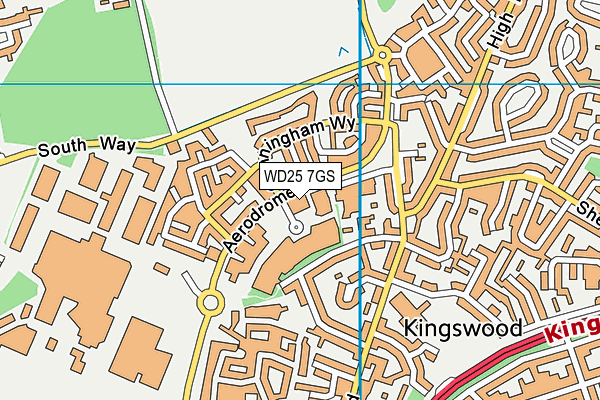 WD25 7GS map - OS VectorMap District (Ordnance Survey)