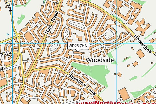 WD25 7HA map - OS VectorMap District (Ordnance Survey)