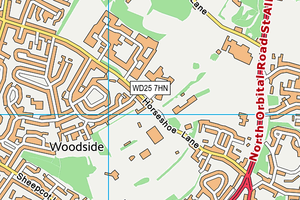 WD25 7HN map - OS VectorMap District (Ordnance Survey)