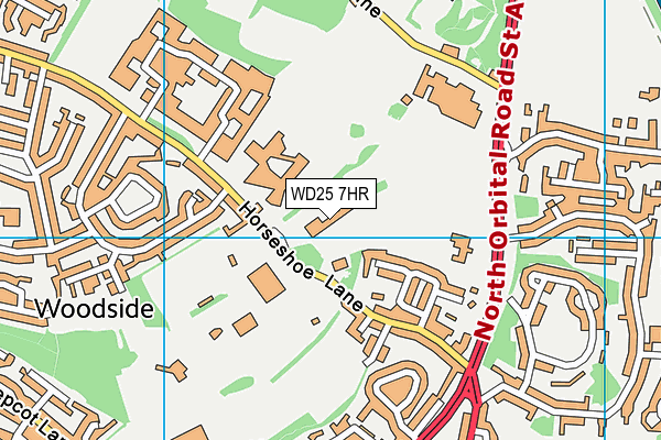 WD25 7HR map - OS VectorMap District (Ordnance Survey)