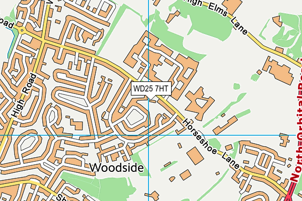 WD25 7HT map - OS VectorMap District (Ordnance Survey)