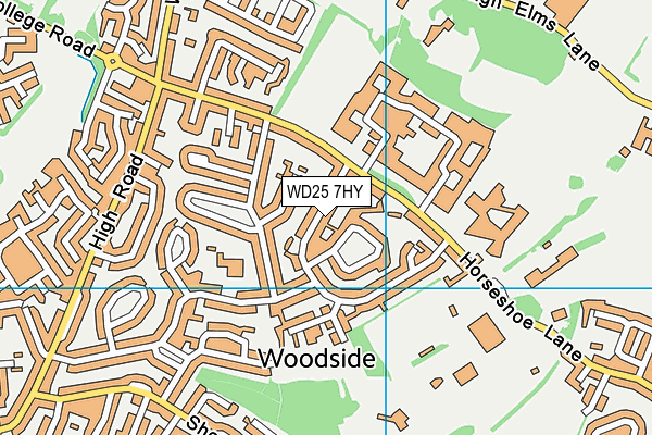 WD25 7HY map - OS VectorMap District (Ordnance Survey)