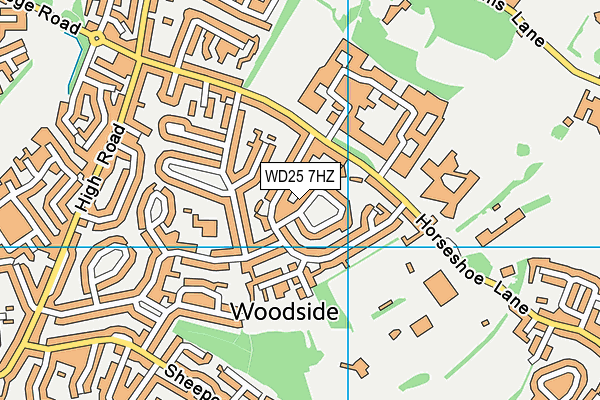 WD25 7HZ map - OS VectorMap District (Ordnance Survey)