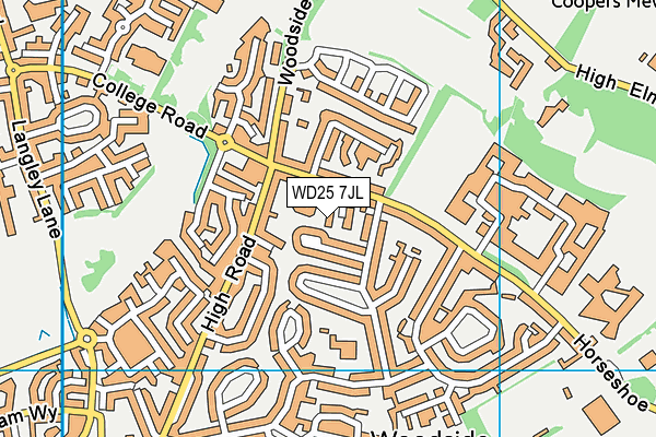 WD25 7JL map - OS VectorMap District (Ordnance Survey)