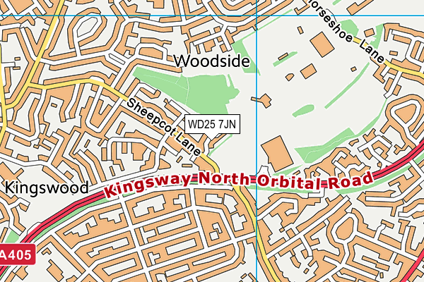 WD25 7JN map - OS VectorMap District (Ordnance Survey)