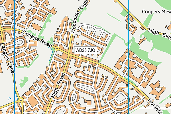 WD25 7JQ map - OS VectorMap District (Ordnance Survey)