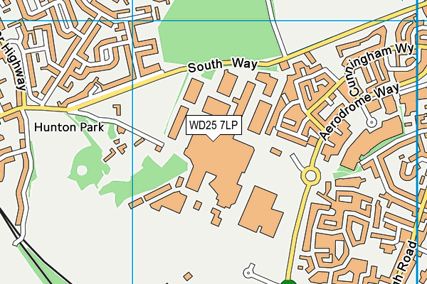 WD25 7LP map - OS VectorMap District (Ordnance Survey)