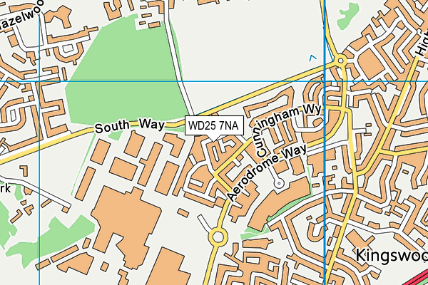 WD25 7NA map - OS VectorMap District (Ordnance Survey)