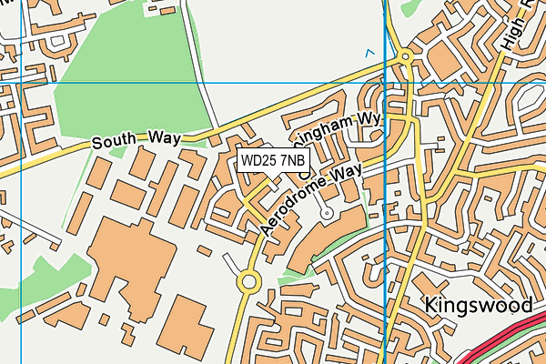 WD25 7NB map - OS VectorMap District (Ordnance Survey)
