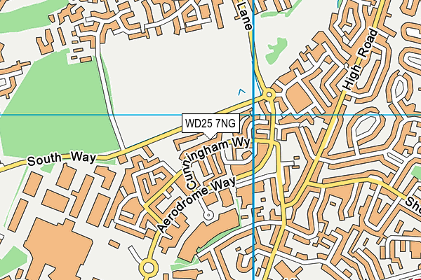 WD25 7NG map - OS VectorMap District (Ordnance Survey)