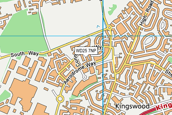 WD25 7NP map - OS VectorMap District (Ordnance Survey)