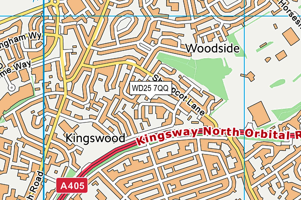 WD25 7QQ map - OS VectorMap District (Ordnance Survey)