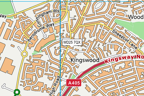 WD25 7QX map - OS VectorMap District (Ordnance Survey)