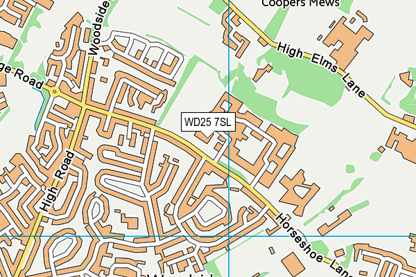 WD25 7SL map - OS VectorMap District (Ordnance Survey)